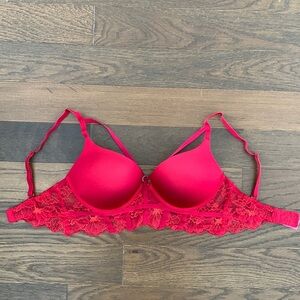 La Senza hello sugar plunge red push-up bra